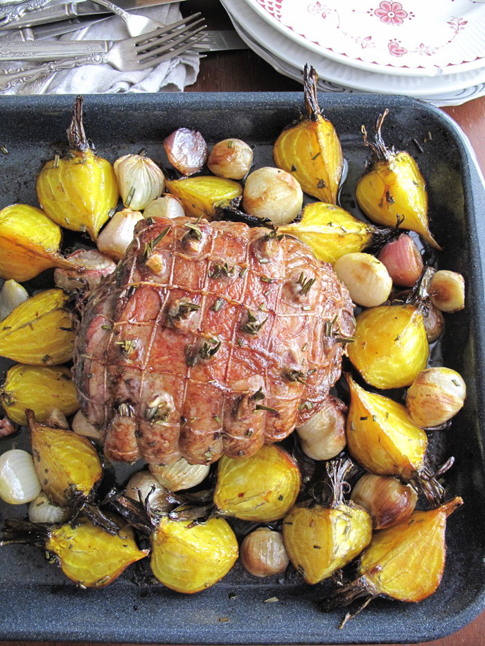 AIP / Paleo Lamb Roast with Golden Beets and Shallots