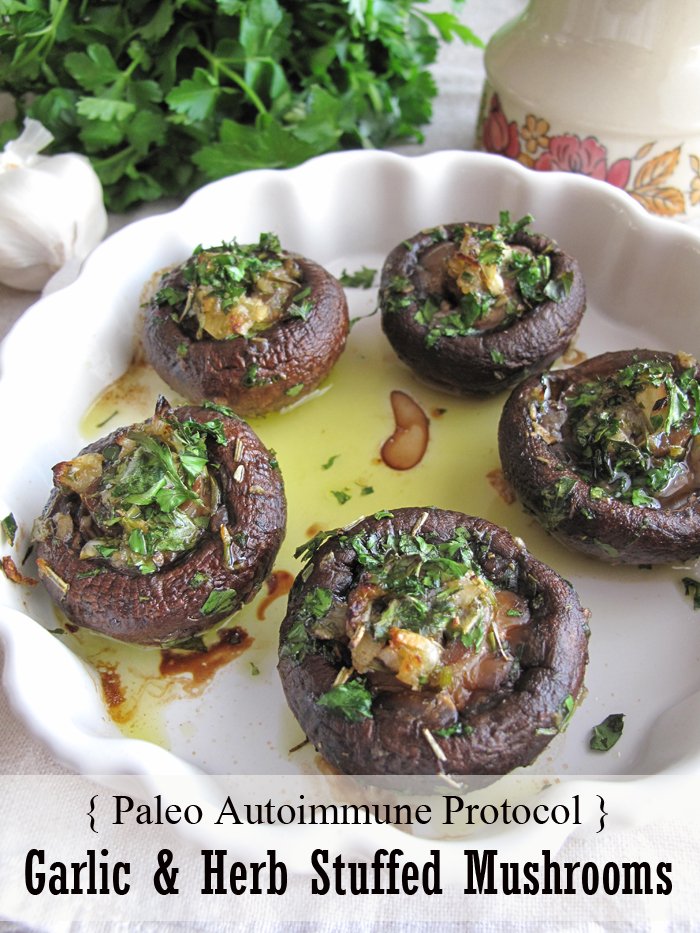 AIP / Garlic & Herb Stuffed Mushrooms - French Paleo Recipe