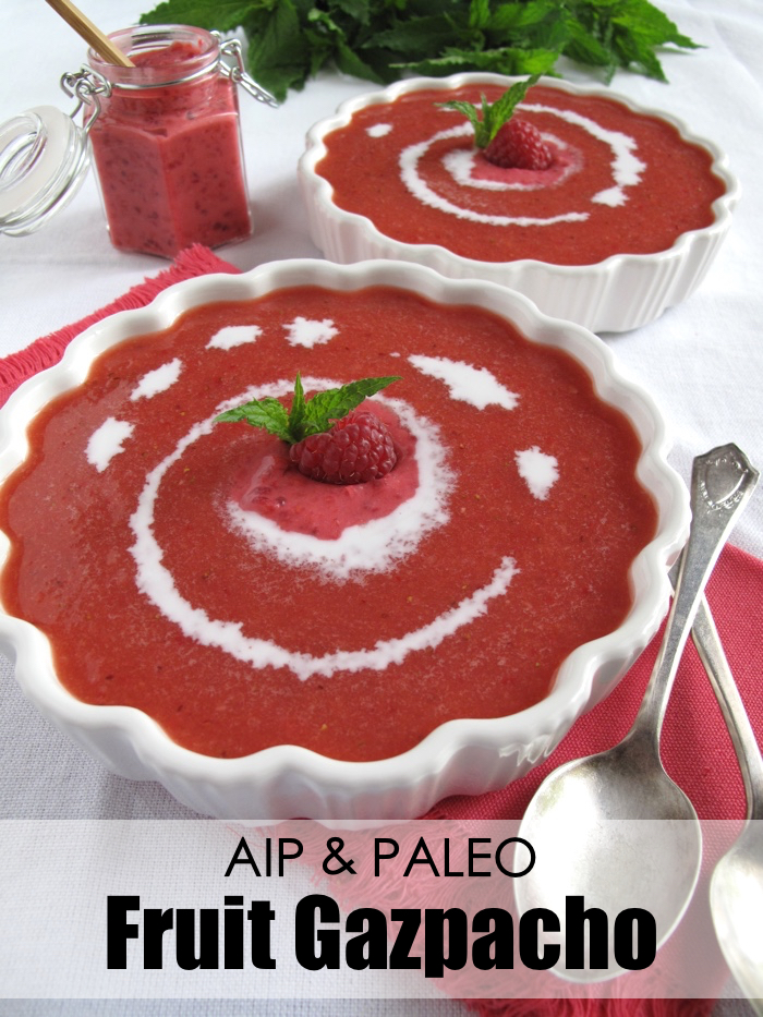 AIP / Paleo Summer Fruit Gazpacho - A Squirrel in the Kitchen