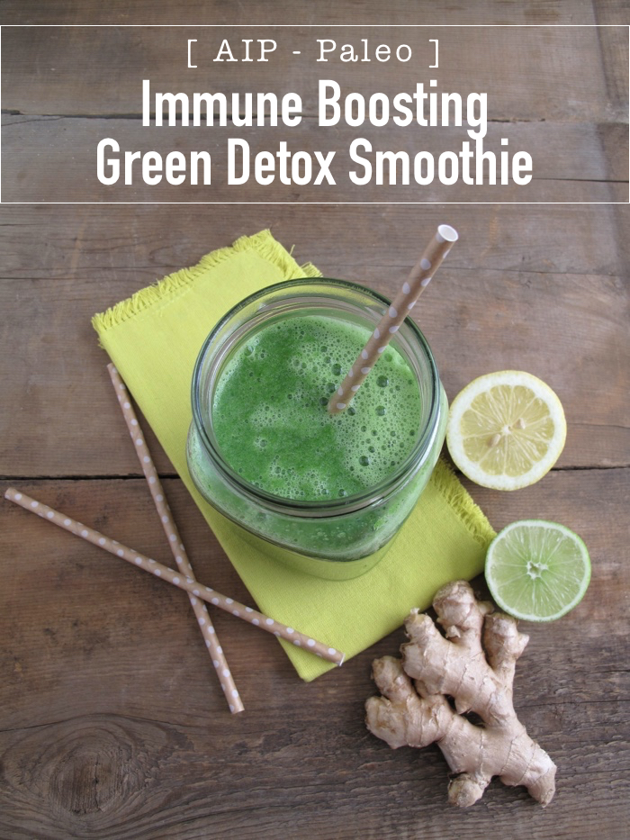 AIP / Paleo Immune Boosting Green Detox Smoothie - A Squirrel in the Kitchen