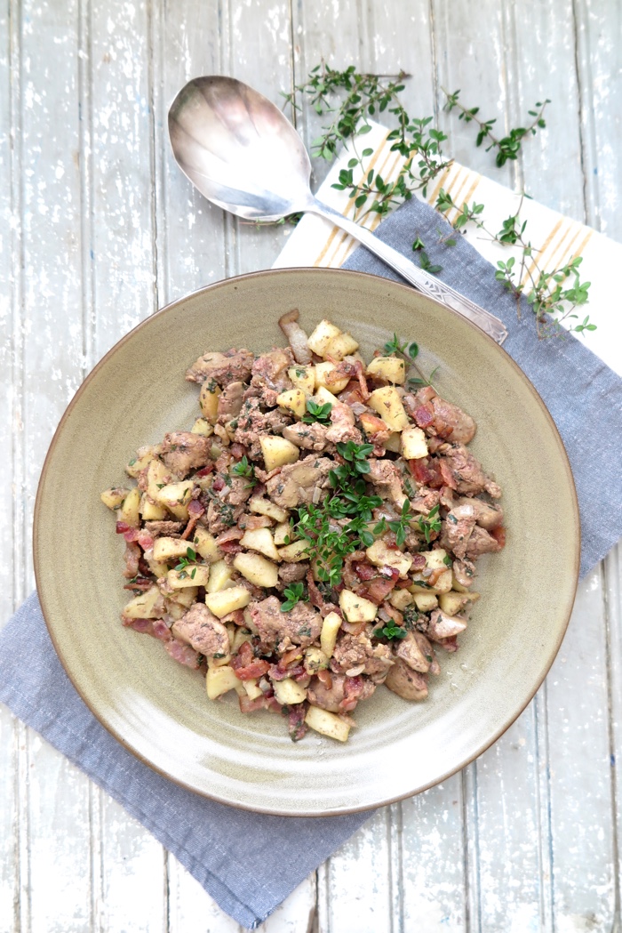 Apple, Bacon, and Chicken Liver Skillet [ AIP - Paleo 