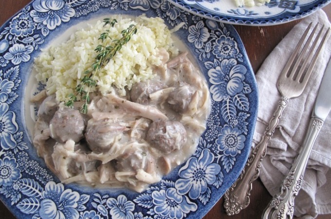 AIP / Chicken Blanquette with Meatballs - French Paleo Recipe