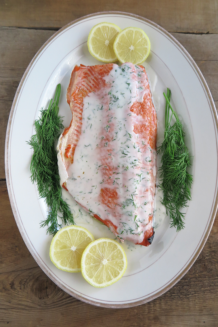 Baked Salmon with Lemon and Dill Sauce