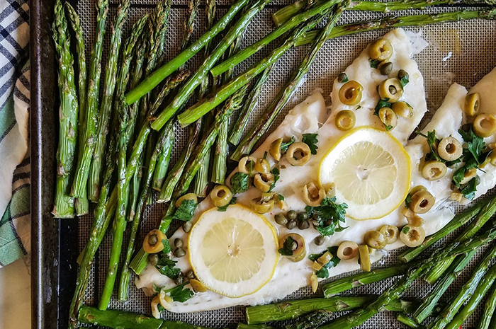 Cod with Lemon and Olives - Sheet pan recipe