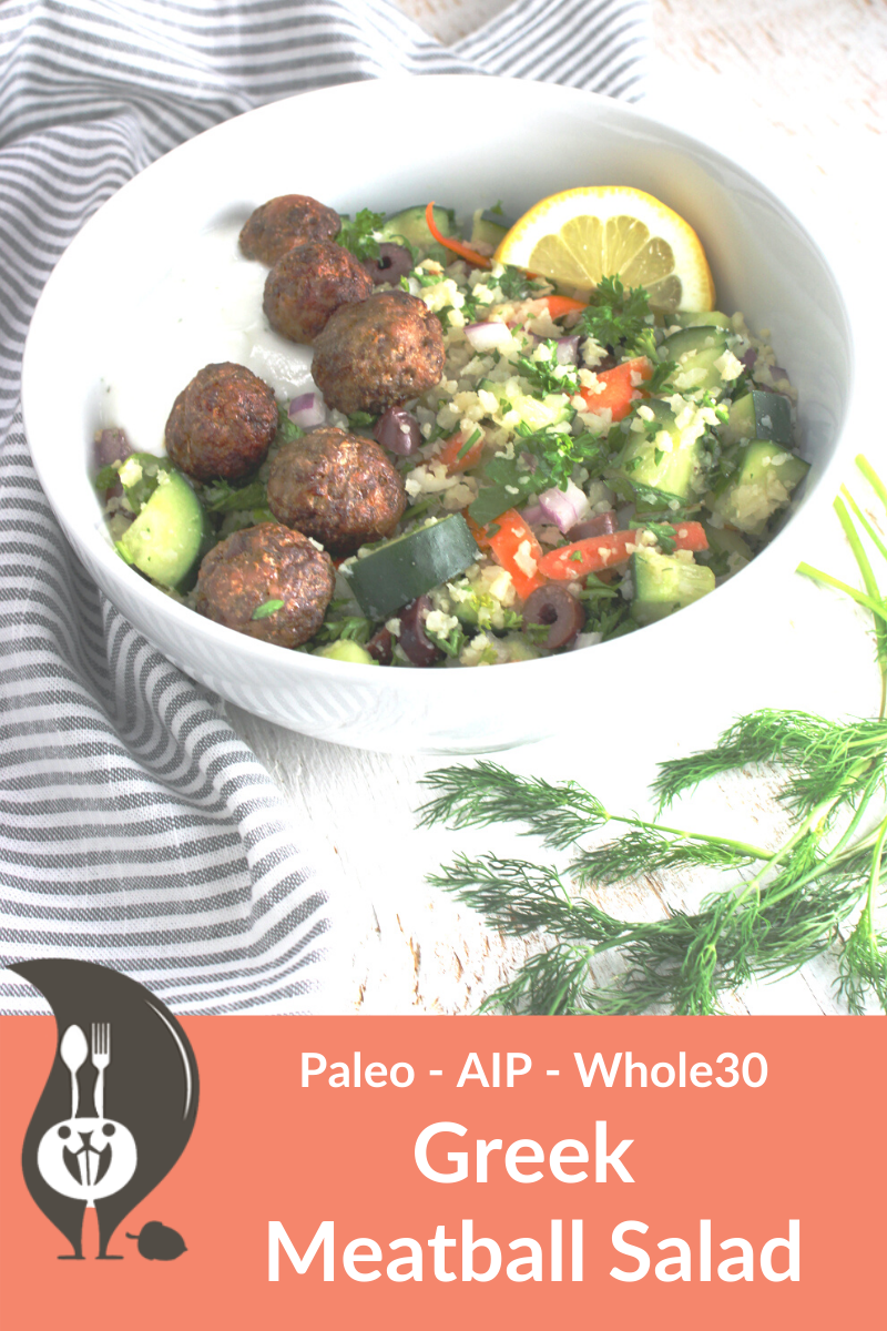 AIP Greek Meatball Salad
