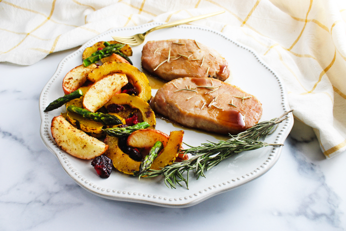 Pork Loin Chops with Maple Sauce and Delicata Hash [AIP-Paleo]
